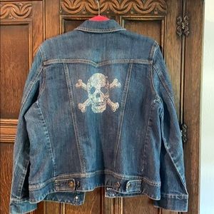 Denim jacket with skull bling.